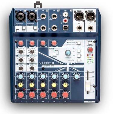 SOUNDCRAFT SCR,NOTEPAD 8CH DESKTOP MIXER WITH USB